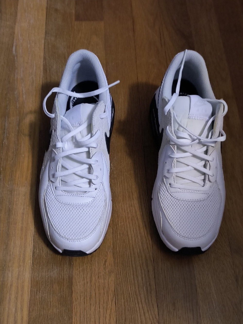 Nike White and Black Mesh Running Shoes
